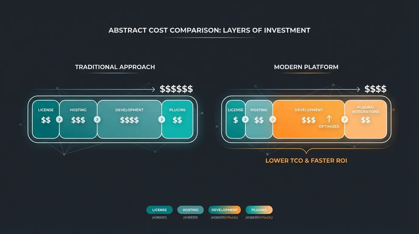 B2B Plattform Kostenvergleich mit Aufschluesselung der Gesamtkosten