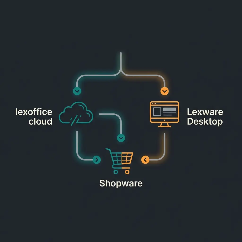 Entscheidungsbaum: lexoffice Cloud vs. Lexware Desktop fuer die Shopware-Integration