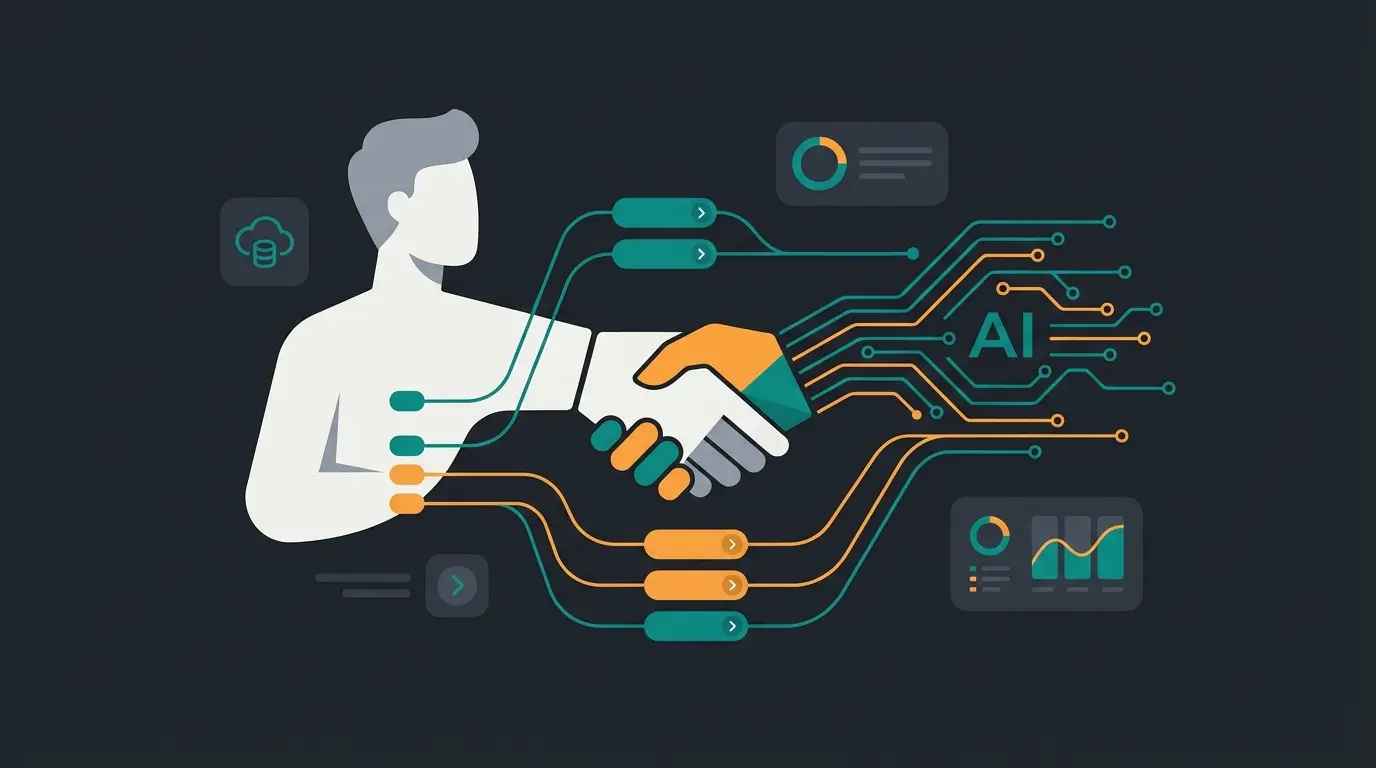 Hybrid AI and human customer service model working together