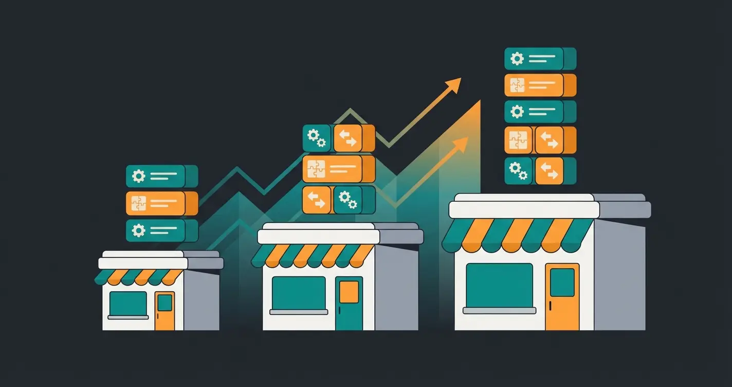 Drei Shopware 6 Plugin-Stacks fuer Starter, Mittelstand und Enterprise nach Shopgroesse