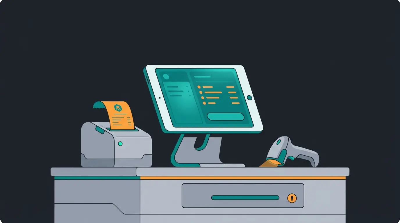 Shopware POS Hardware Setup mit Tablet, Bondrucker, Barcodescanner und Kassenlade
