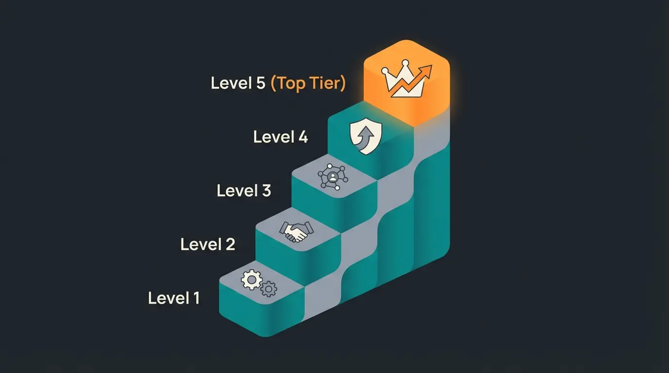 Shopify Partner tier system showing five levels from Registered to Platinum