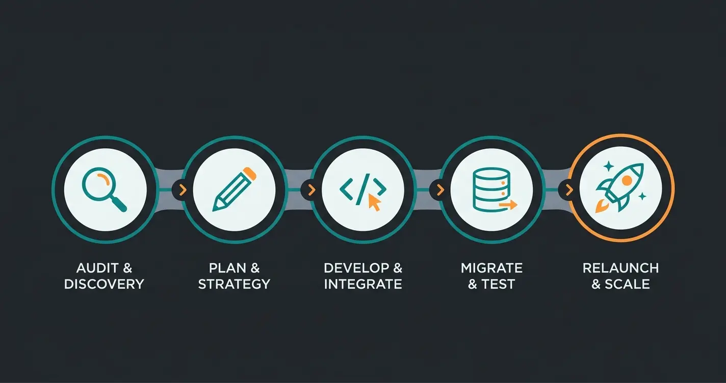 Shopware Relaunch Checkliste: 5 Phasen von Analyse bis Go-Live mit Zeitrahmen