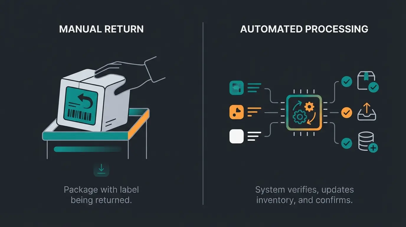 Automatisierter Retourenprozess im Shopify-Shop mit Self-Service-Portal und Bestandsaktualisierung