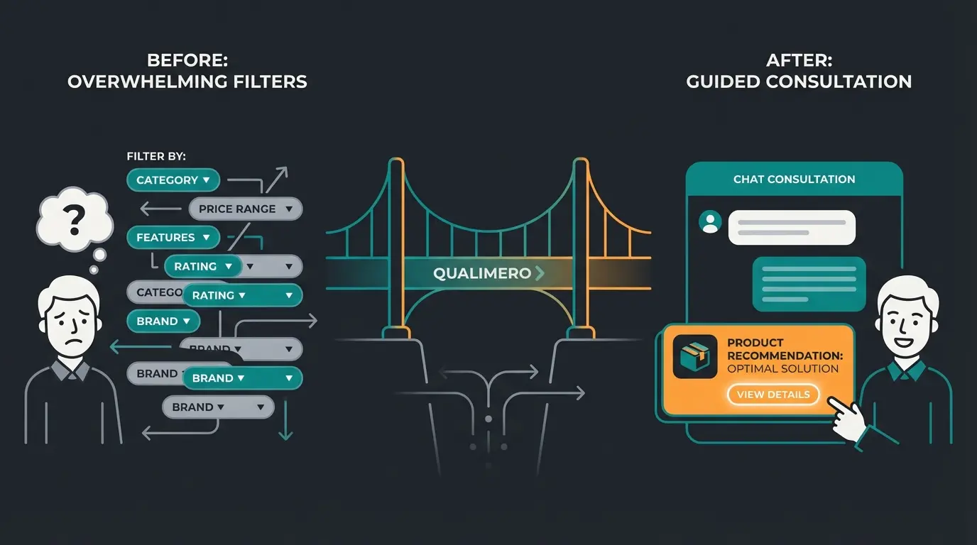 Visualisierung der Conversion Gap zwischen Filtern und Beratung
