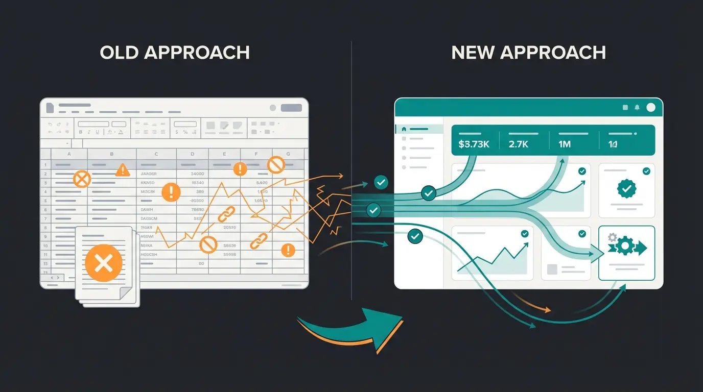 Comparison between manual Excel inventory tracking and automated inventory management software