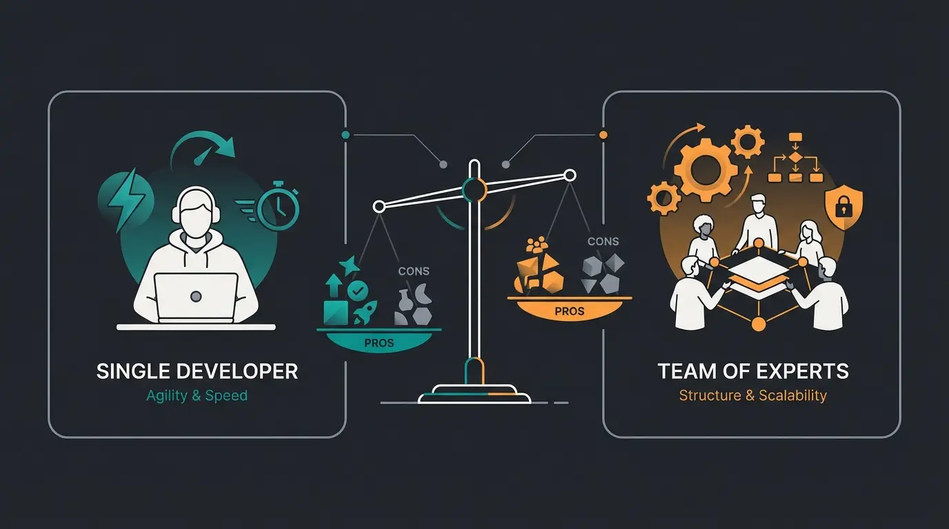 Vergleich Magento Freelancer vs Agentur mit Vor- und Nachteilen