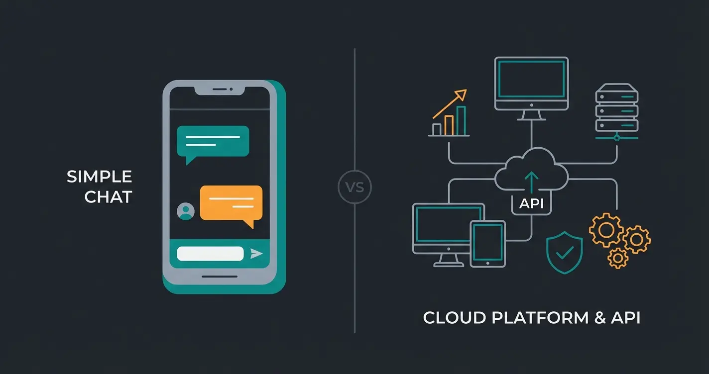 Vergleich WhatsApp Business App und API mit Funktionen und Unterschieden