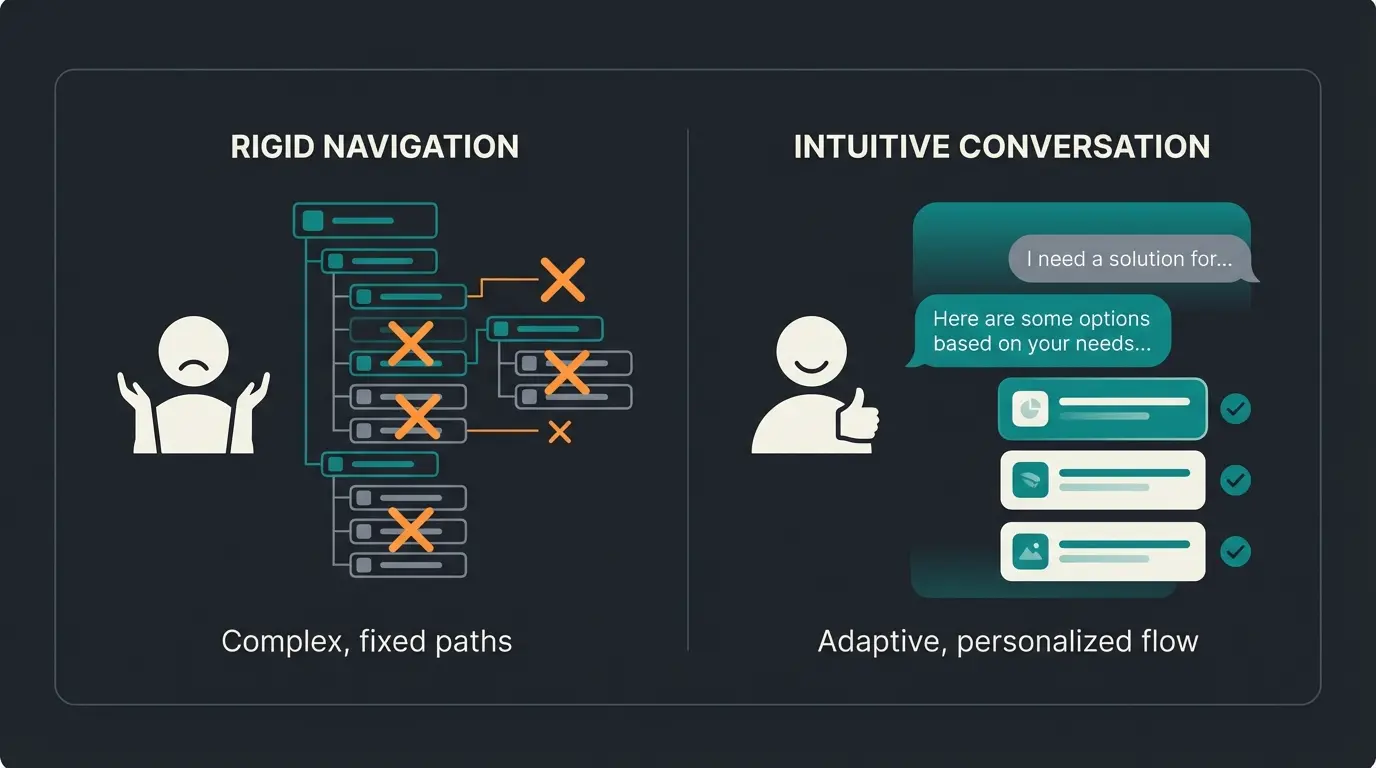 Comparison infographic of standard chatbot versus AI sales consultant capabilities