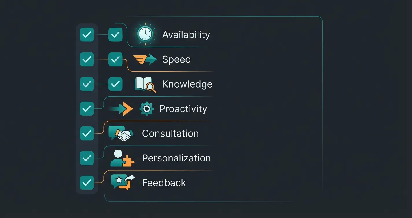 Checkliste für exzellenten Kundenservice mit sieben Prüfpunkten