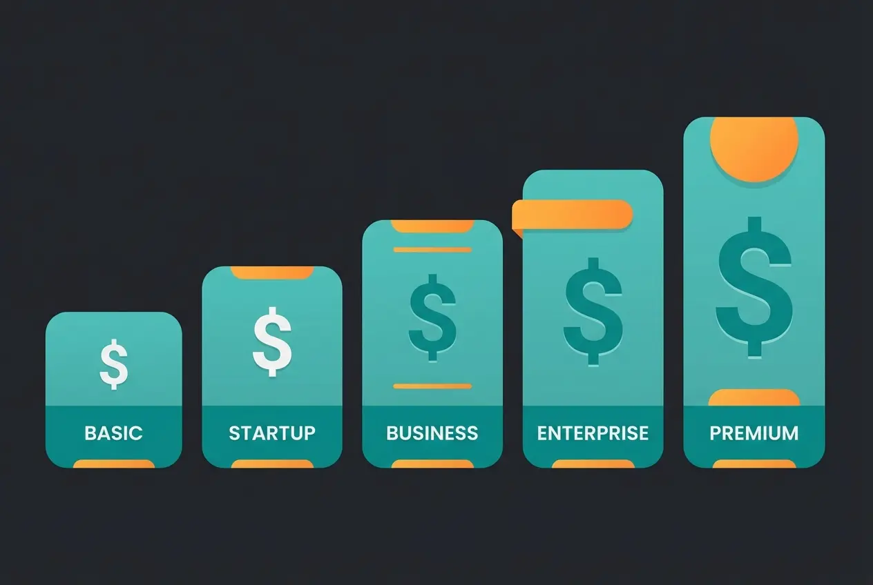 Shopify pricing plans comparison showing five tiers from Starter to Plus
