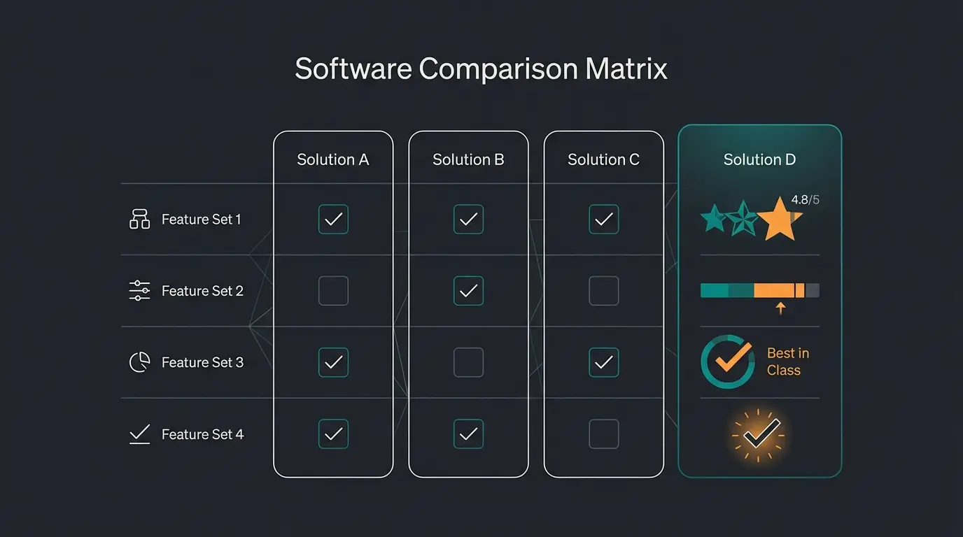 Comparison table of SevDesk alternatives showing advisory levels and key features
