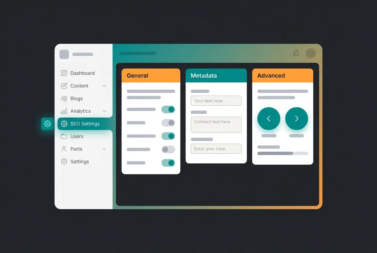 Shopware 6 Admin-Panel mit markiertem SEO-Einstellungsbereich und Navigationspfad