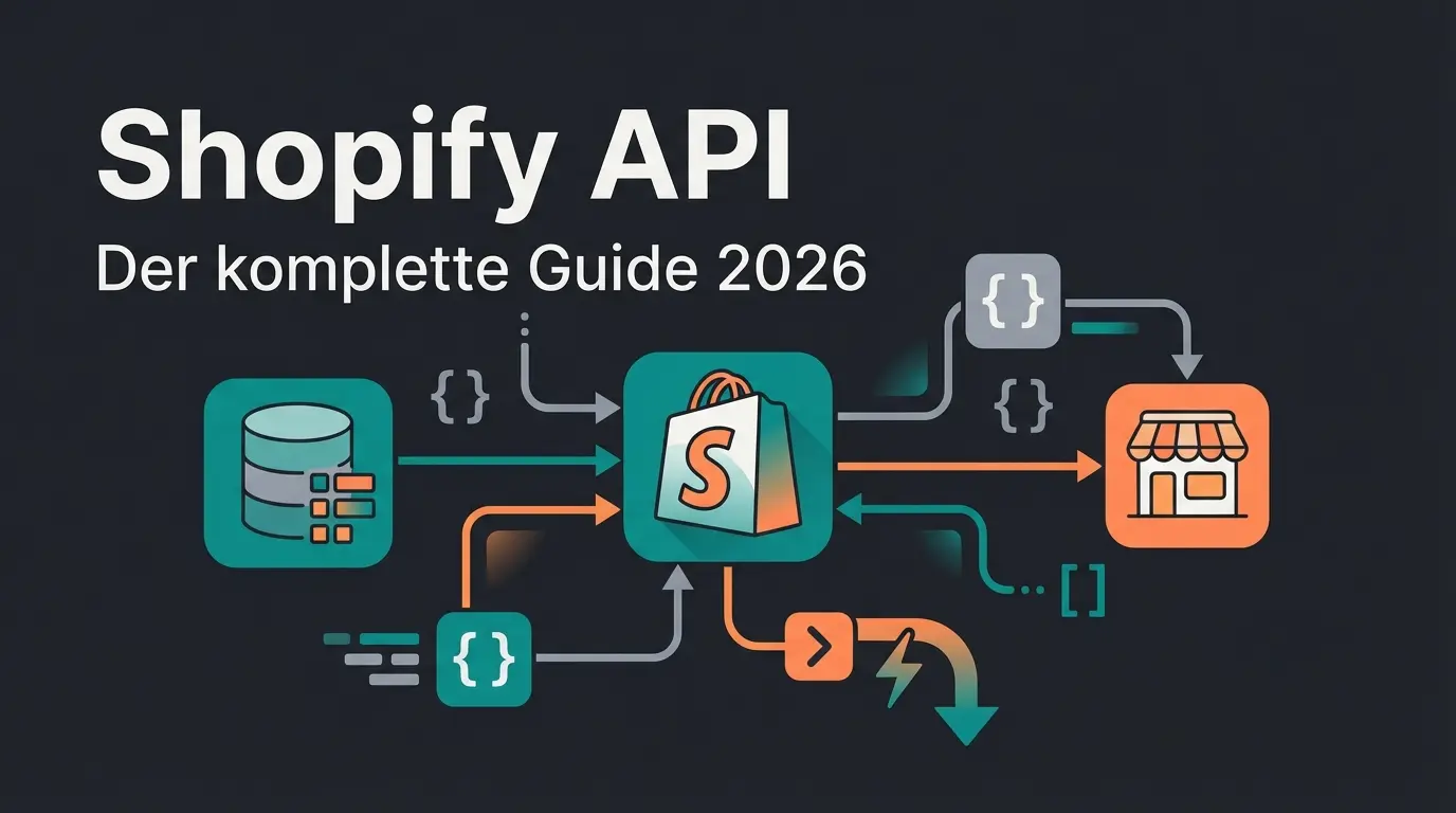 Shopify API Guide 2026: Uebersicht aller Schnittstellen mit Datenfluss-Visualisierung