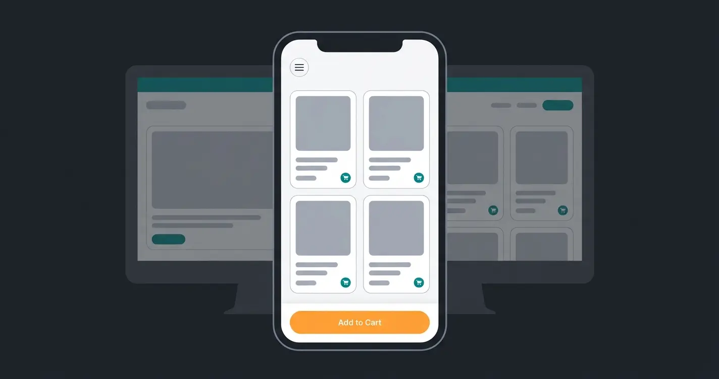 Mobile-optimiertes Shopify Design mit Sticky Cart, Touch-Navigation und responsivem Layout