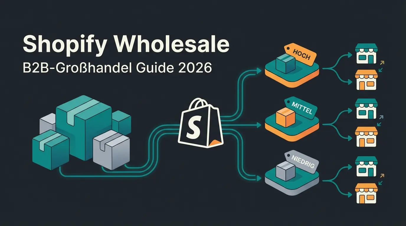Shopify Wholesale Guide 2026 - Übersicht über B2B-Großhandel-Funktionen und Wholesale-Apps