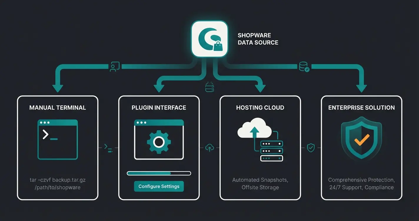 Backup-Methoden Vergleich für Shopware Shops