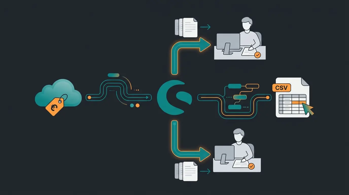 Drei Strategien für Shopware Buchhaltung: Cloud-Tools, DATEV-Export und manuelle CSV-Übergabe als Entscheidungsbaum