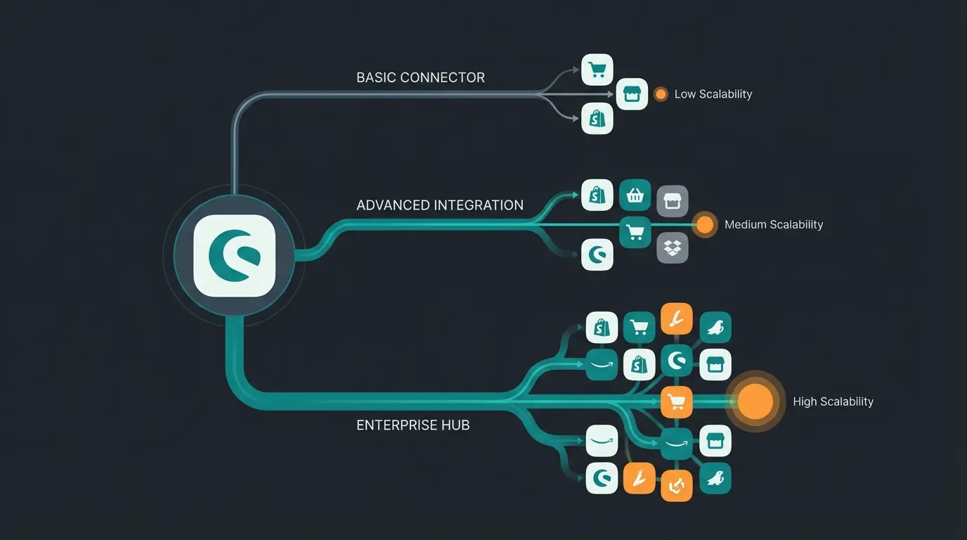 Comparison table showing Shopware marketplace connector tools with feature breakdown