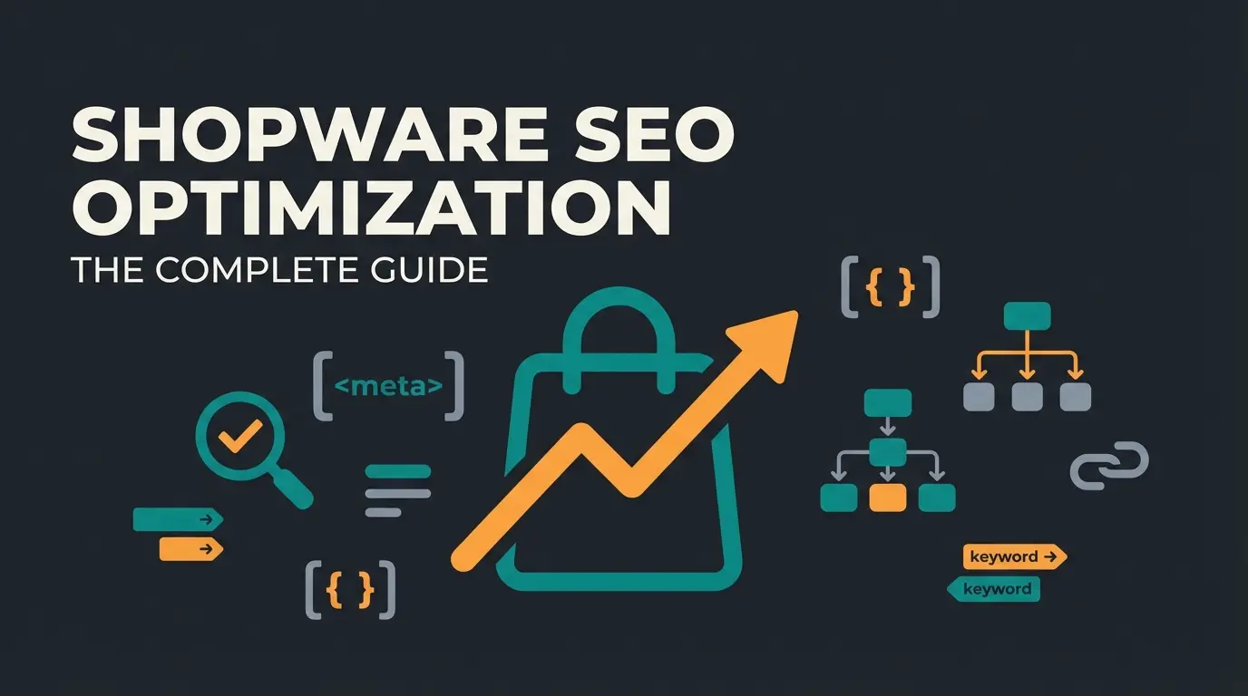 Shopware SEO optimization guide showing search ranking improvements and technical SEO elements
