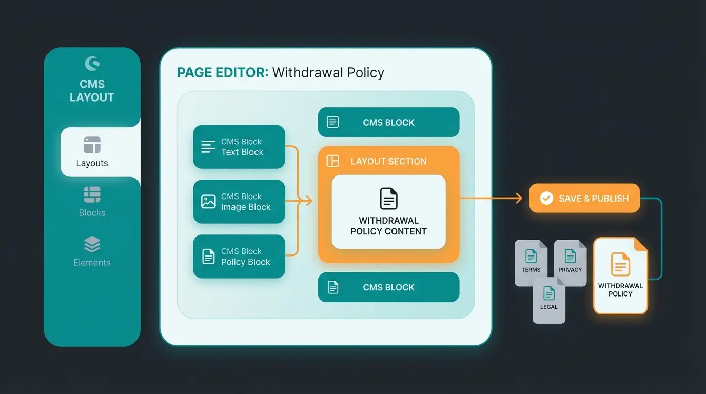 Shopware 6 Backend Erlebniswelten mit Widerrufsbelehrung Layout