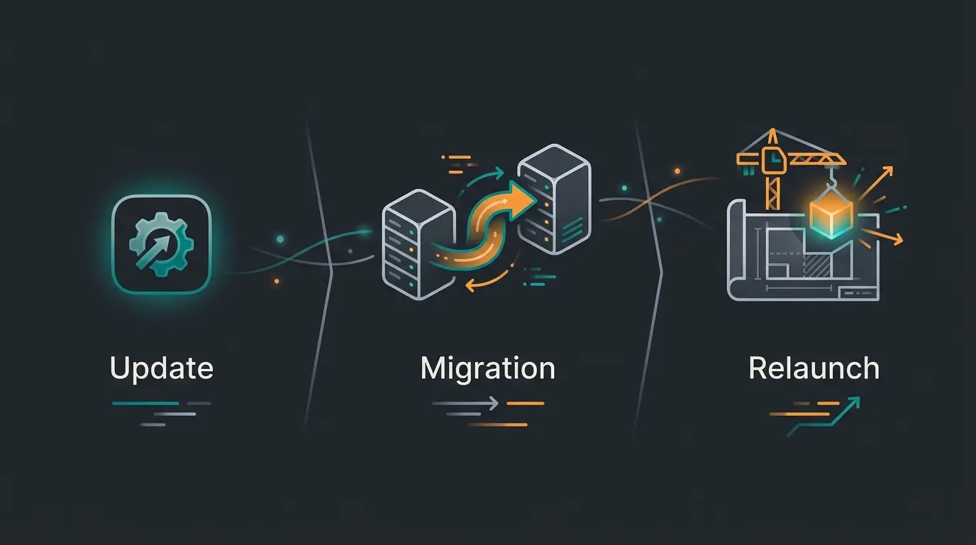 Vergleich: Shopware Update vs Migration vs Relaunch als drei unterschiedliche Projekttypen