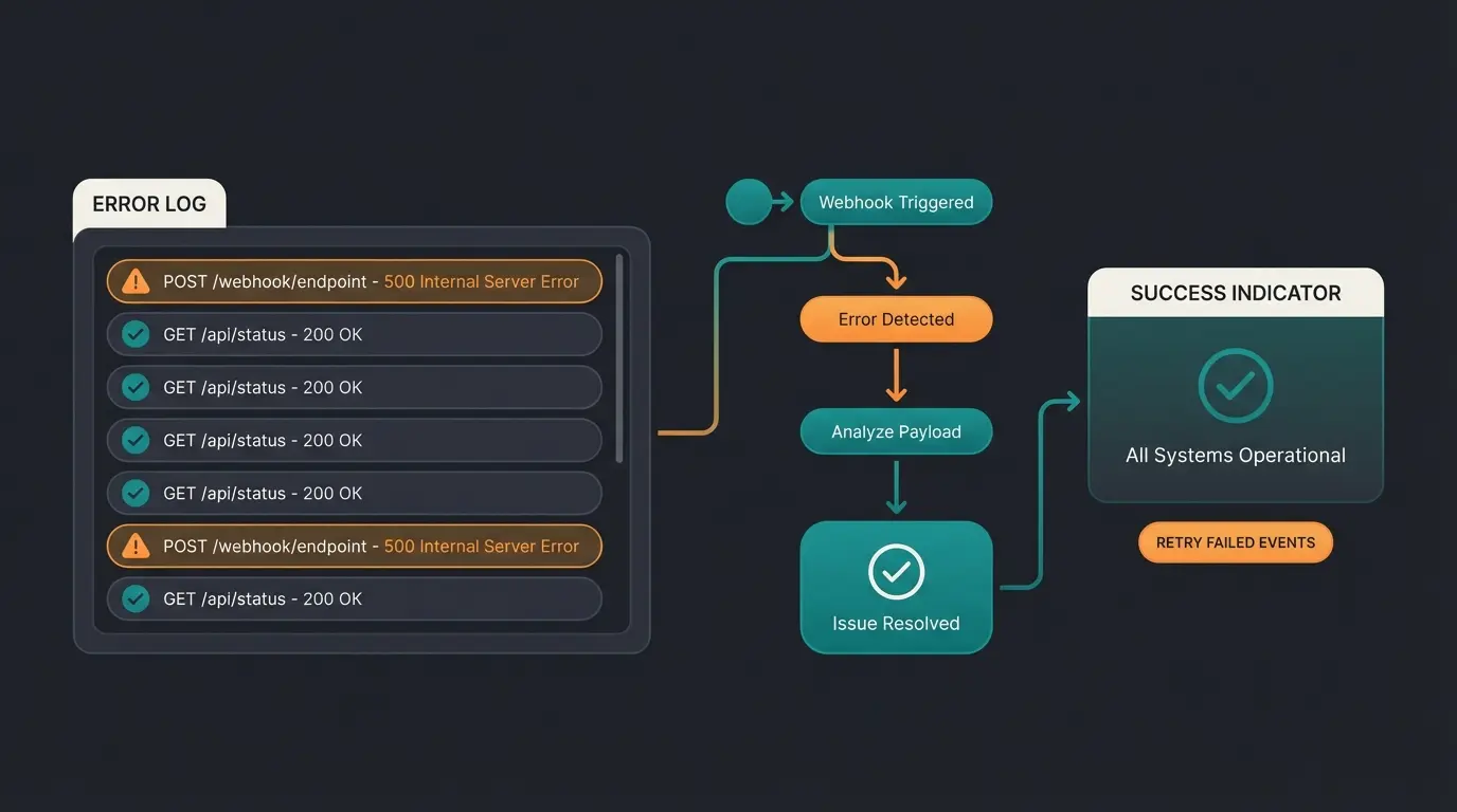 Stripe Webhook Konfiguration und Error-Debugging Dashboard