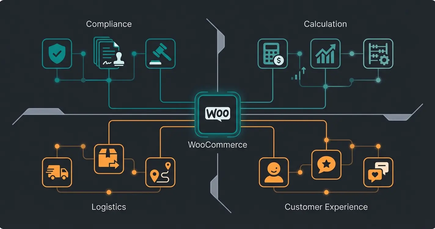 Plugin ecosystem visualization showing different shipping tools categories