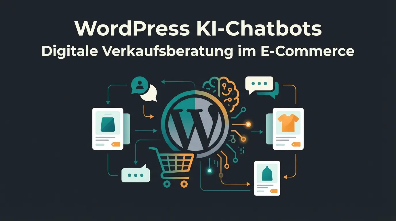 WordPress Online Shop mit AI-Verkaufsberater auf dunklem Hintergrund